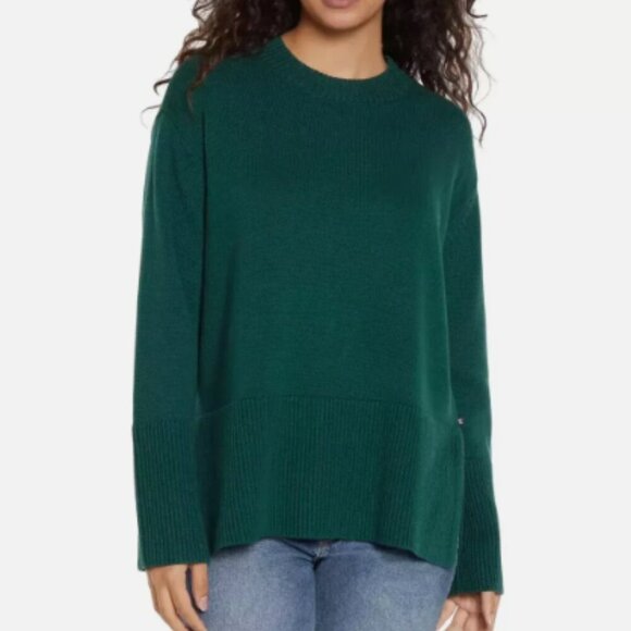 NWOT Gap Women's XL Green Ribbed Hem & Cuff Cotton Sweater - Picture 1 of 8